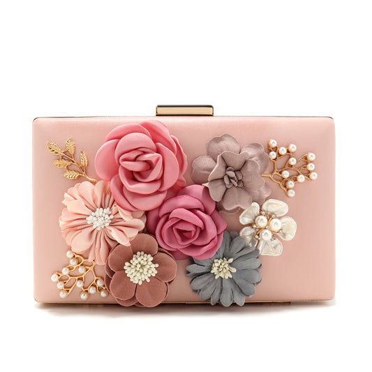 Sac Pochette à Motif Fleur 3D