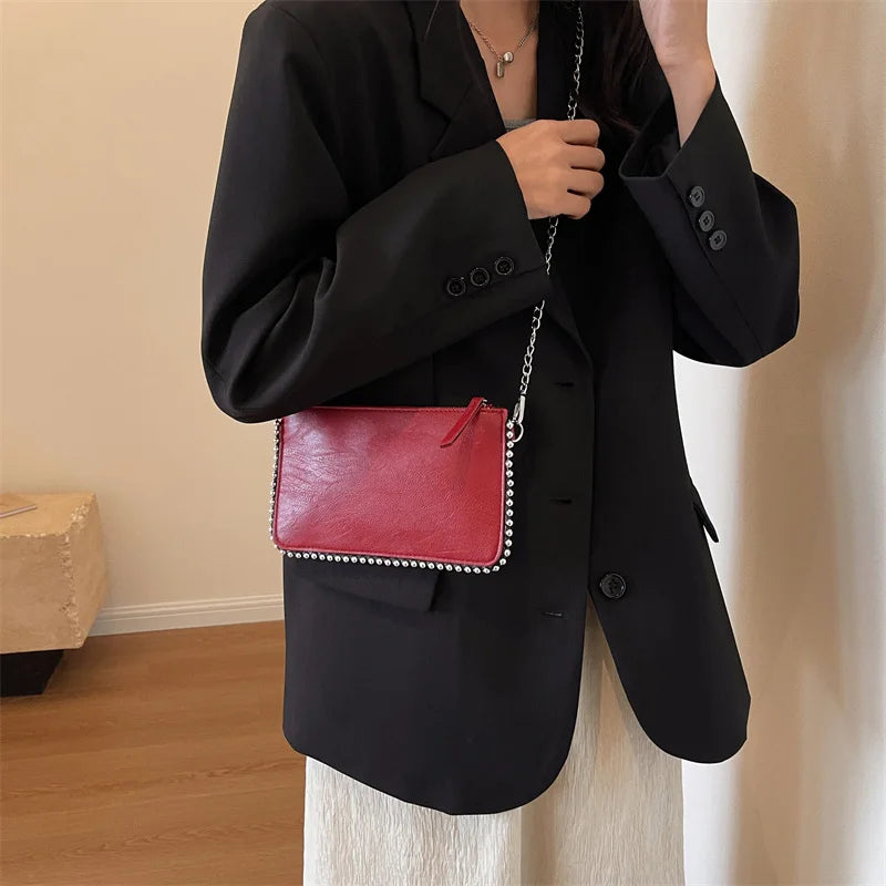 Sac Rouge à Bandoulière Chaîne