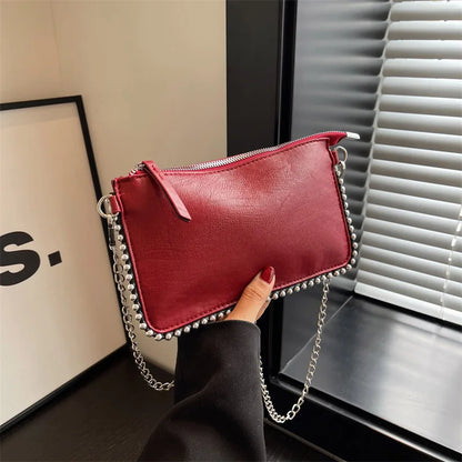 Sac Rouge à Bandoulière Chaîne